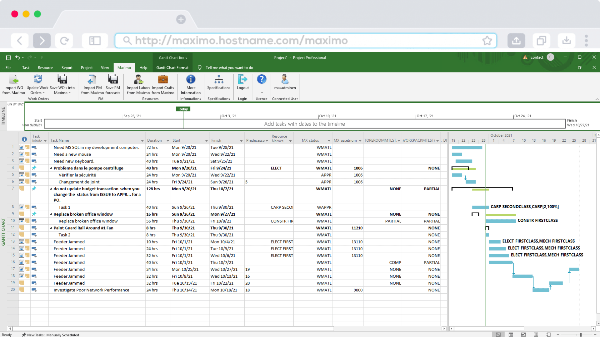 Maximo Project Link add-on for IBM Maximo